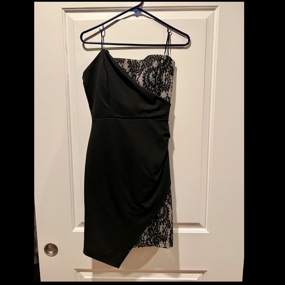 New black lace mini dress size M.